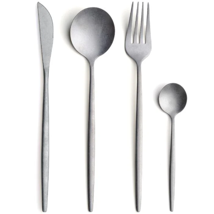 Gourmet Set posate 24 pz (6 coltelli, 6 forchette, 6 cucchiai, 6 cucchiaini) in acciaio PVD - immagine 2