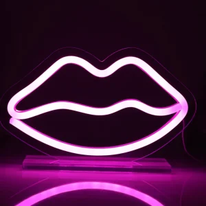 Insegna LED USB con base Labbra