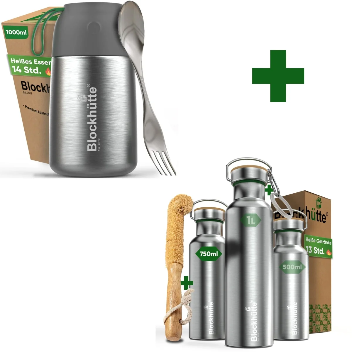 Lunch-Bundle - Thermolunchbox + Edelstahl Trinkflasche - immagine 2